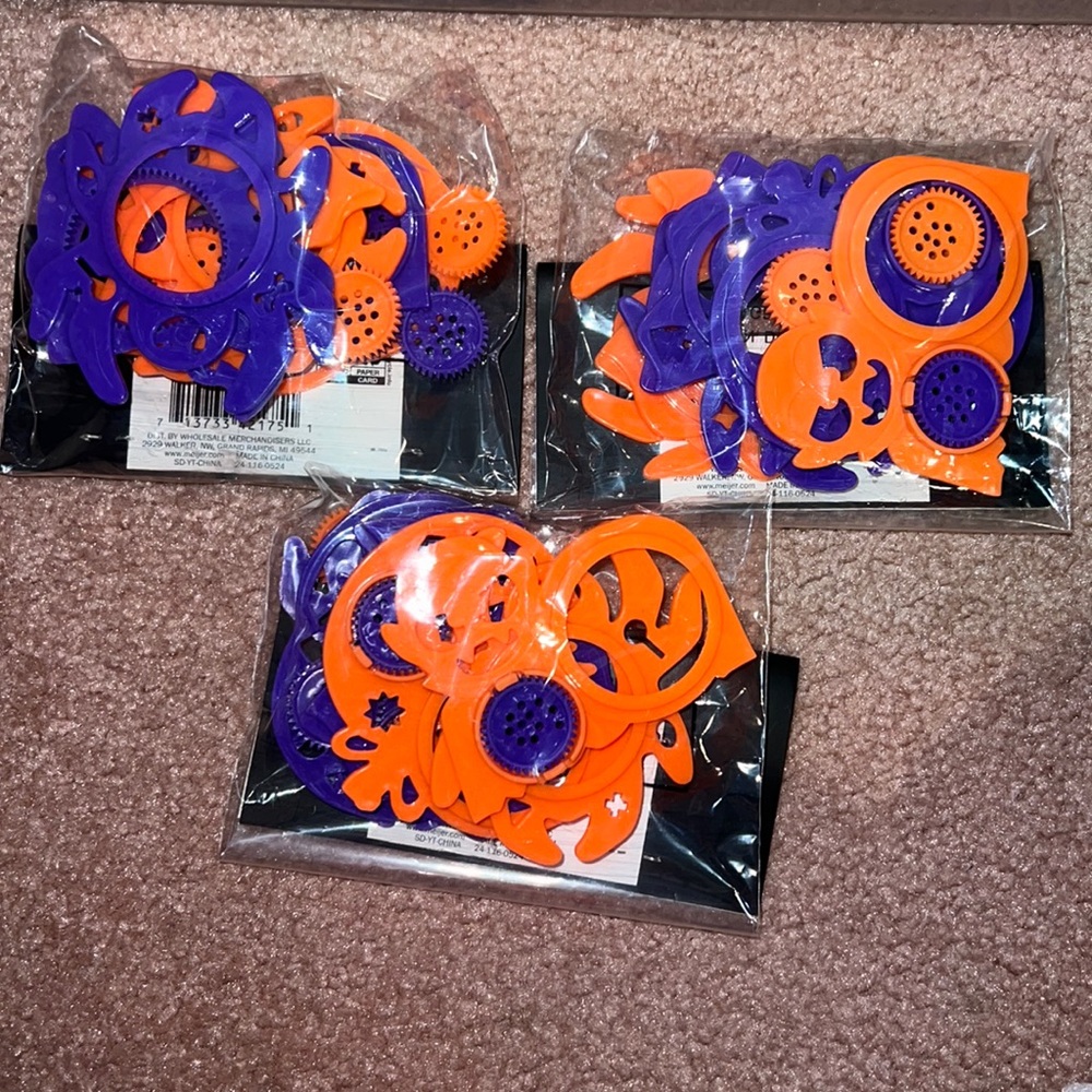NIB 18pcs purple & orange Stencil DIY utensils